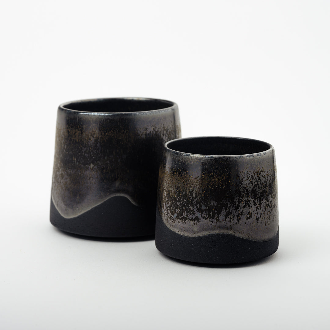 Liana Black-Silver Cups